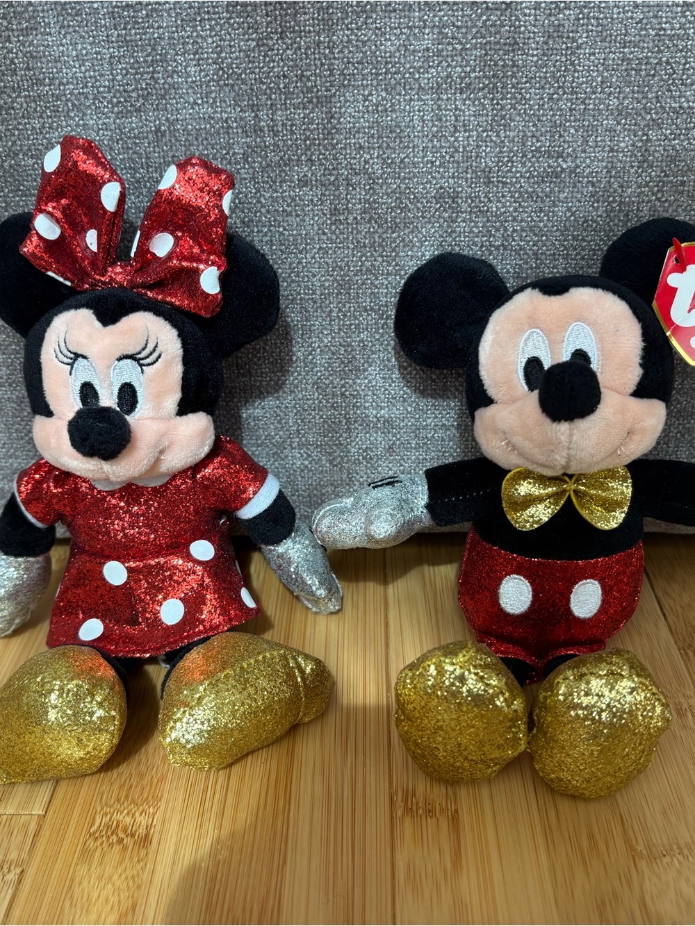 Disney Minnie & Mickey Plush Pair - Red, Gold, Black
